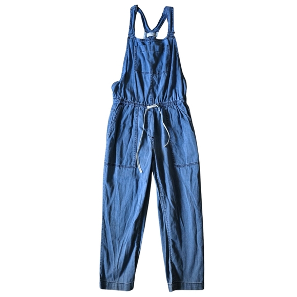 Aritzia WILFRED FREE Valletta Overalls Cropped Chambray Size XS Lightweight - Picture 3 of 11